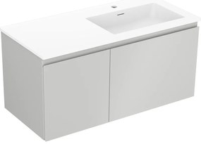 Mexen Orio szafka łazienkowa 100 cm z umywalką Otis prawą, 1S, 1D, szara mat/biała mat - 91A13-10047-3-BBFF62-W18P01