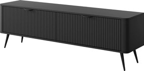 Szafka RTV: 2 drzwi, szafka: czarna, 163,2 x 51,2 x 38 cm