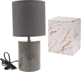 Lampa stołowa ceramiczna Matrix 33 cm, szary