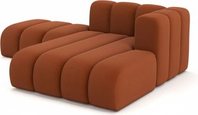 Szezlong z pufą Grand, tkanina Salvador, Brązowy, Prawy