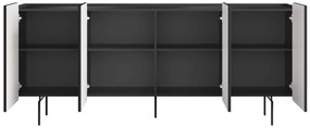 Komoda Malmi 200 cm - czarny mat / czarne nóżki