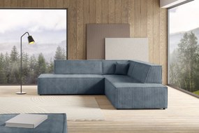 Masseno Narożnik TESSO z funkcją spania i pojemnikiem na pościel Narozniki L, Rozkładana sofa - Szary, TILIA 85