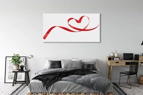 Obraz canvas na ścianę Serce z Czerwoną Wstążką