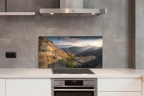 Panel szklany do Kuchni Wschód Słońca nad Granią