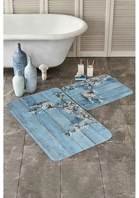 Niebieskie dywaniki łazienkowe zestaw 2 szt. 60x100 cm – Mila Home