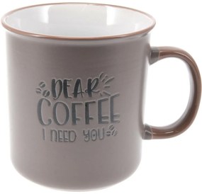 Kubek ceramiczny Coffee szary, 710 ml
