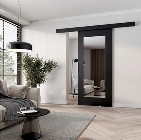 MINIO go for it, Drzwi przesuwne wewnętrzne CLEAN I 96 cm, z lustrem, w kolorze czarnym
