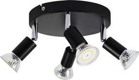 NETTLIFE 4 Czarne obrotowe reflektory sufitowe GU10 Metalowa nowoczesna lampa do salonu, kuchni, przedpokoju i jadalni