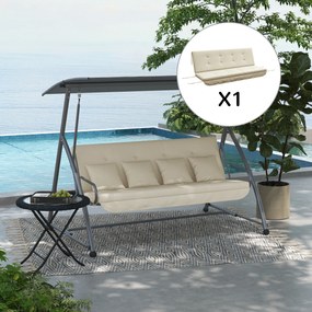 Zestaw poduszek siedziska Outsunny 170 cm do huśtawki Hollywood, beżowy