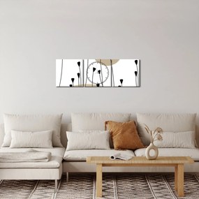 Obraz - Łąka graficzna N⁰2 (z zegarem) (90x30 cm)