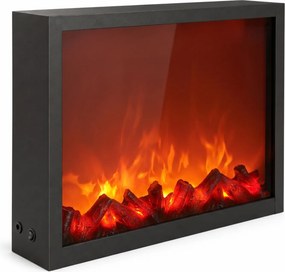 Kominek dekoracyjny LED, metalowy, 10 x 41 x 35 cm
