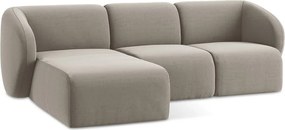 Jasnobrązowy aksamitny narożnik (lewostronny/z szezlongiem) Lani – Makamii