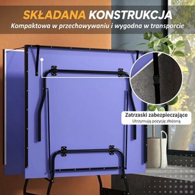 SPORTNOW Składany stół do tenisa stołowego średniej wielkości, w zestawie siatka, 3 piłeczki, blat 12 mm | Aosom PL