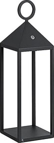 Nowoczesna latarnia piknikowa LED, 2,2 W, IP54, ładowalna i ściemnialna, wysokość 47 cm, antracyt