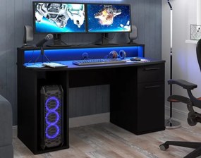Biurko gamingowe z oświetleniem RGB Ayo 219B3-Z113 czarne