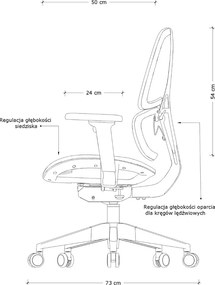 Regulowane krzesło biurowe Ergo Low, siatka/tkanina