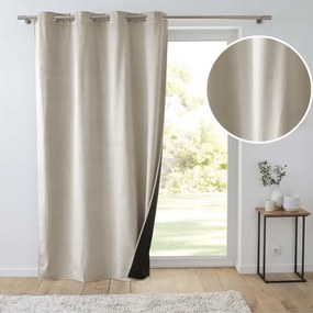 Beżowa aksamitna zasłona termiczna 140x260 cm Polarchic – douceur d'intérieur