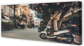 Duży obraz na płótnie Motocykle w Tropikalnym Mieście