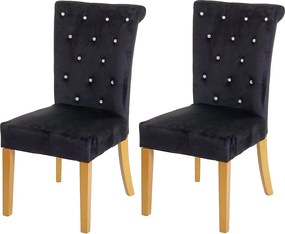 Krzesło do jadalni MCW-D22 (zestaw 2 sztuk),  czarny, nogi w kolorze złotym