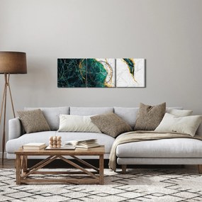 Obraz - Turkusowy marmur (z zegarem) (90x30 cm)