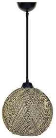 Żyrandol na lince JUTE 1xE27/60W/230V żółty