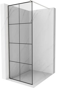 Mexen Kioto ścianka prysznicowa Walk-in 70 x 200 cm, czarny wzór 8 mm, nikiel szczotkowany - 800-070-101-97-77
