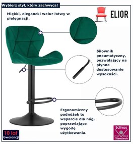 Zielony aksamitny hoker K7-T84