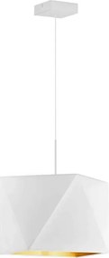Geometryczna lampa wisząca z białym stelażem - T3-F44