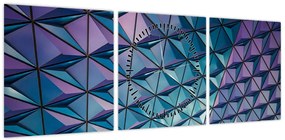 Obraz - struktura koloru (z zegarem) (90x30 cm)