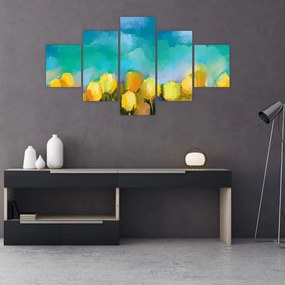 Obraz żółtych tulipanów (125x70 cm)