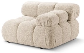 Beżowy moduł sofy z materiału bouclé (prawostronny) Bellis – Micadoni Home