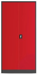 Warsztatowo-narzędziowa szafa metalowa BRUNO, 920 x 1850 x 500 mm, antracytowo-czerwona