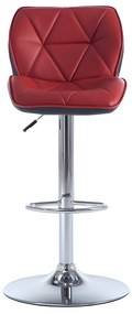 Zestaw 2 stołków barowych CALVIN – skóra syntetyczna – regulacja wysokości – kolor czerwony
