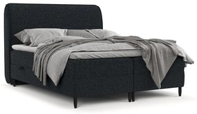 Czarne łóżko boxspring ze schowkiem 160x200 cm Melba – Maison de Rêve