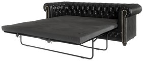 Czarna rozkładana sofa z imitacji skóry 203 cm York – Ropez