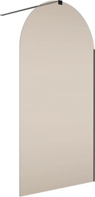 Ścianka prysznicowa WALK IN fix brązowa półokrągła 8mm MOLIS NATURE brown oval MASSI | Różne rozmiary : Kolor profili kabiny - złoty szczotkowany, Szerokość ścianki - 110 cm , Typ montażu - WALK in FIX (Do ściany)