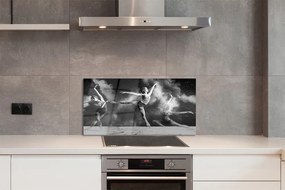 Panel szklany do Kuchni Taniec Baletowy w Oparach Dymu