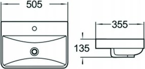 Mexen Dagna umywalka wpuszczana w blat 50 x 35 cm, biała - 21995100