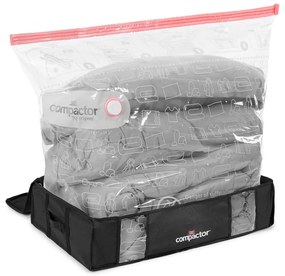 Czarny pojemnik na ubrania pod łóżko Compactor XXL Black Edition 3D, 145 l