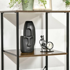 HOMCOM Regał z szufladami, otwarta przestrzeń do przechowywania, stalowa rama, regulowane nóżki, 44x40x155 cm