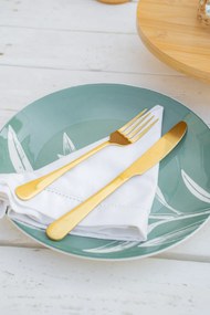 Porcelanowa zastawa stołowa dla 6 osób, wzór liści, 18 elementów