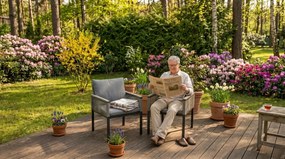 Komplet dwóch wygodnych foteli do ogrodu CORTO szary technorattan