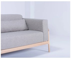 Szara sofa z konstrukcją z litego drewna dębowego Gazzda Fawn Plus, 240 cm