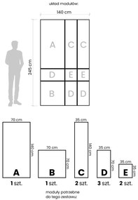 Komplet paneli lustrzanych 140x245 cm  F9-P09