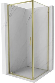 Mexen Exo kabina prysznicowa uchylna 100 x 100 cm, transparent, złota - 8181-100-100-50-00