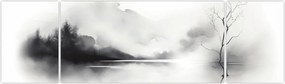 Obraz - Malowany tuszem krajobraz (170x50 cm)