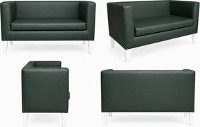 Sofa Monaco : Kolor nogi - Biała, Kolor tkaniny - EKO-SKÓRA - 6D, Typ tkaniny - Eko-skóra , Wysokość nogi - 20 cm
