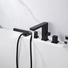 Bateria wannowa 4-otworowa 6081B dwuuchwytowa czarna