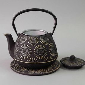 Dzbanek żeliwny z czarkami i podstawką KOGA, 1200 ml