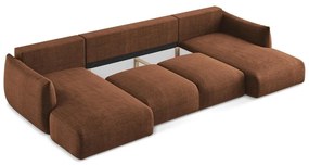 Rozkładany narożnik (w kształcie litery U) w kolorze terakoty Leila – Makamii